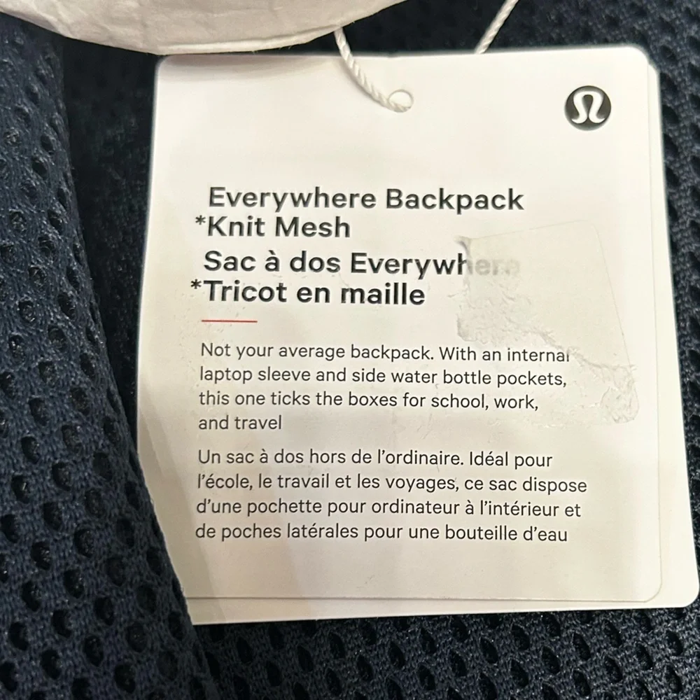 Lululemon Everywhere Backpack Knit Mesh-22L-True Navy‎